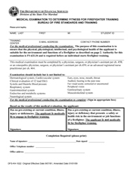 Medical Exam to Determine Fitness PDF Form
